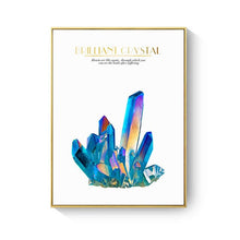 Load image into Gallery viewer, HAOCHU Blue Agate Heart Expect Great Things Fly To Sky Abstract Blue Gold Foil Art Poster Colorful Diamond Canvas Painting