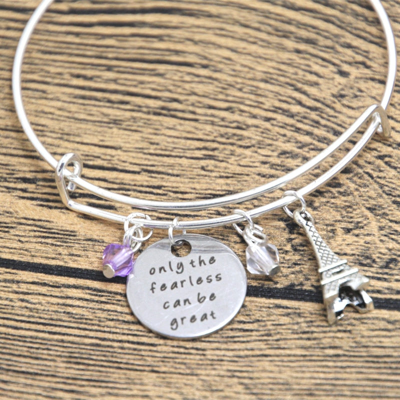 12pcs Ratatouille Inspired Bracelet Remy the rat in Paris Quote Only the Fearless can be Great crystal bangles